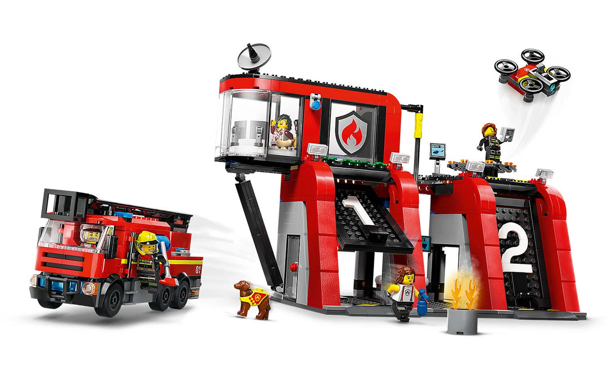 City Fire Station with Fire Truck | 60414
